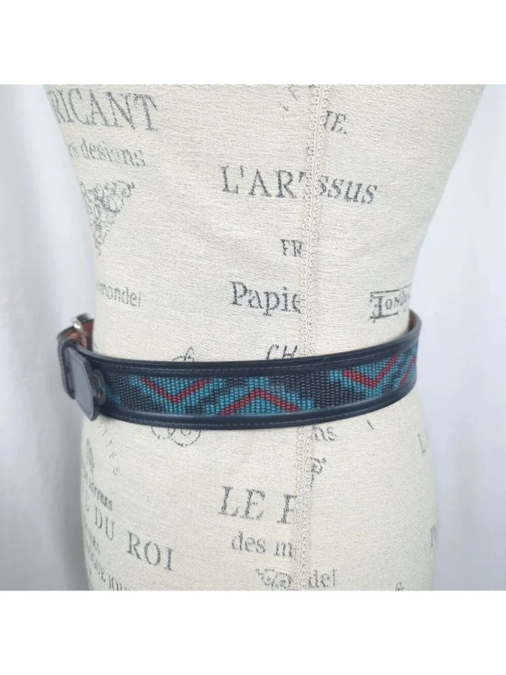 Vintage 90s Cowboy Legends Western Black Leather Belt Small Buckle